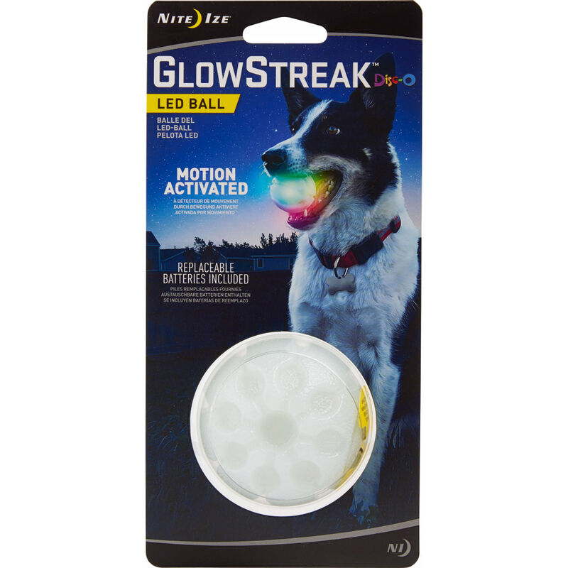 Nite Ize GlowStreak LED Ball Dog Toy, Disc-O image number null
