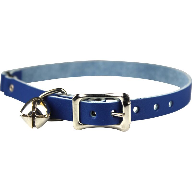 OmniPet Signature Leather Safety Stretch Cat Collar, Blue image number null
