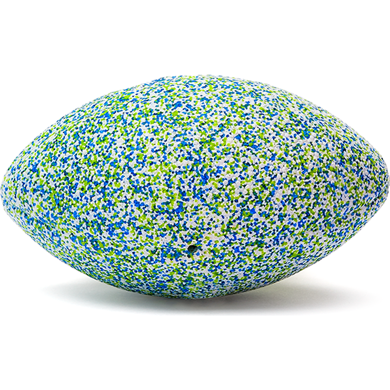 Mud Bay Football Dog Toy, White Green & Blue, 8-in image number null