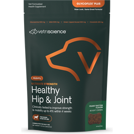 VetriScience Ultimate Strength Healthy Hip & Joint Soft Chews Supplement for Dogs over 30 lbs, Peanut Butter, 45-count