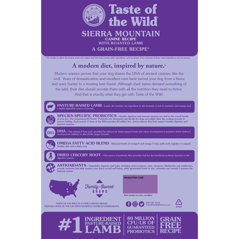 Taste of the Wild Grain-Free Dry Dog Food, Sierra Mountain image number null