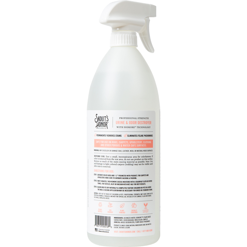 Skout's Honor Professional Strength Cat Urine & Odor Destroyer, 35-oz image number null
