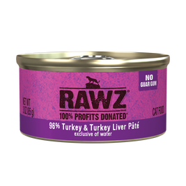 Rawz 96% Pate Canned Cat Food, Turkey & Turkey Liver
