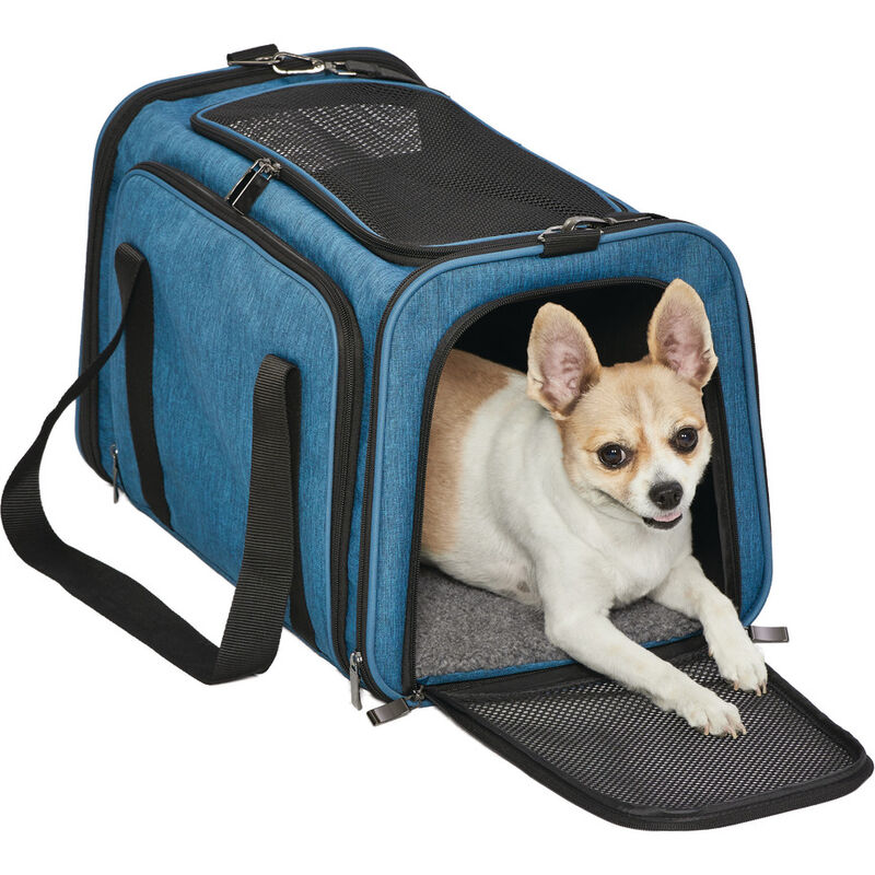 MidWest Duffy Expandable Pet Carrier, Blue, Large image number null
