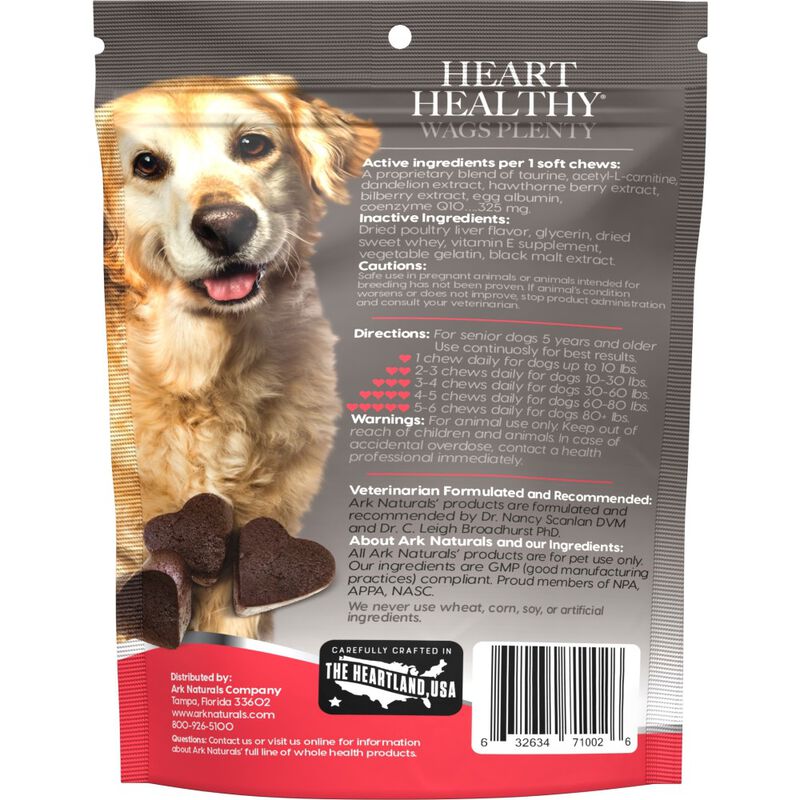 Ark Naturals Gray Muzzle Heart Healthy Wags Plenty Senior Dog Treats, 60-count image number null
