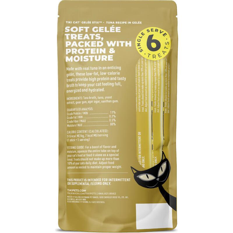 Tiki Cat Gelee Stix Lickable Cat Treats, Tuna, 0.5-oz, 6-pack image number null