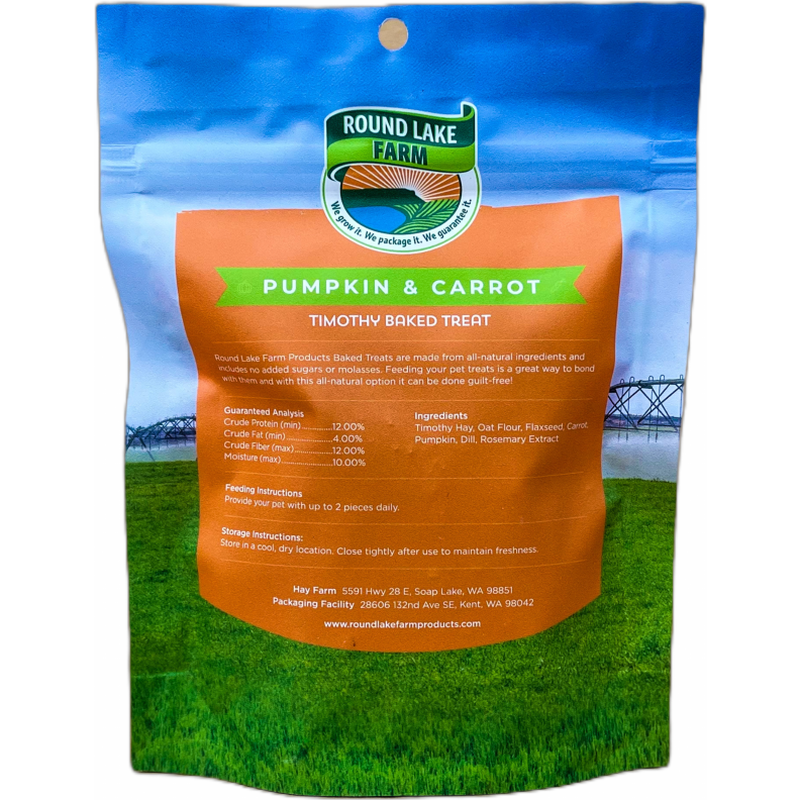 Round Lake Farm Timothy Baked Small Animal Treats, Pumpkin & Carrot, 3-oz image number null