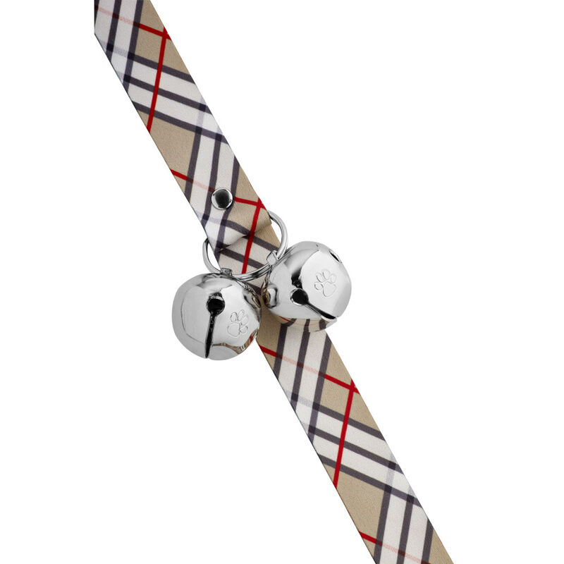PoochieBells Dog Housetraining Doorbell, Double-Sided, Plaid London image number null