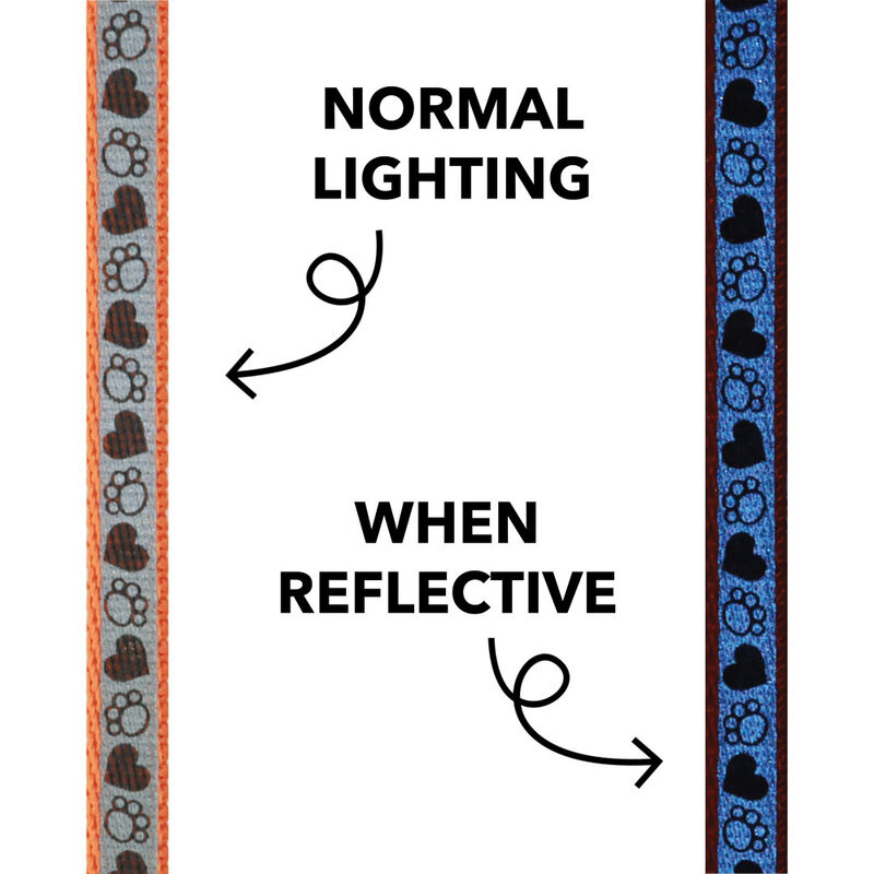 Coastal Lazer Brite Reflective Adjustable Breakaway Cat Collar, Orange Paws image number null