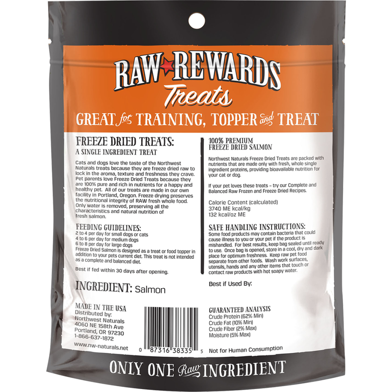 Northwest Naturals Raw Rewards Freeze-Dried Dog & Cat Treats, Salmon, 2.5-oz image number null