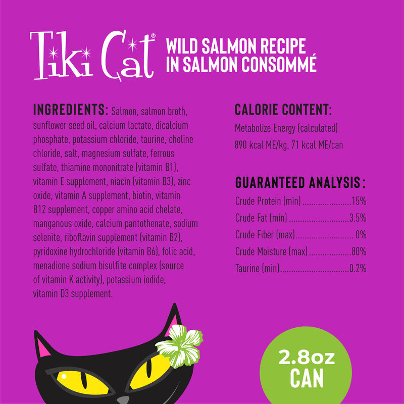 Tiki Cat Luau Canned Cat Food, Wild Salmon image number null