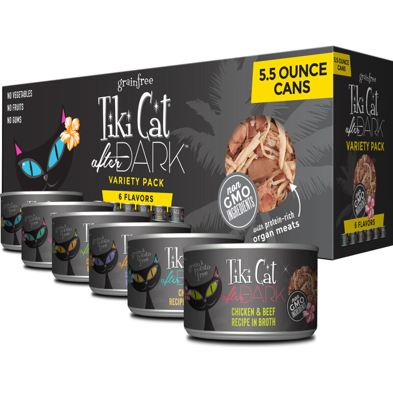 Tiki Cat After Dark Canned Cat Food, Variety Pack, 2.8-oz, 12-pack image number null