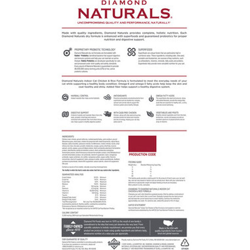 Diamond Naturals Dry Cat Food, Indoor, Chicken & Rice image number null