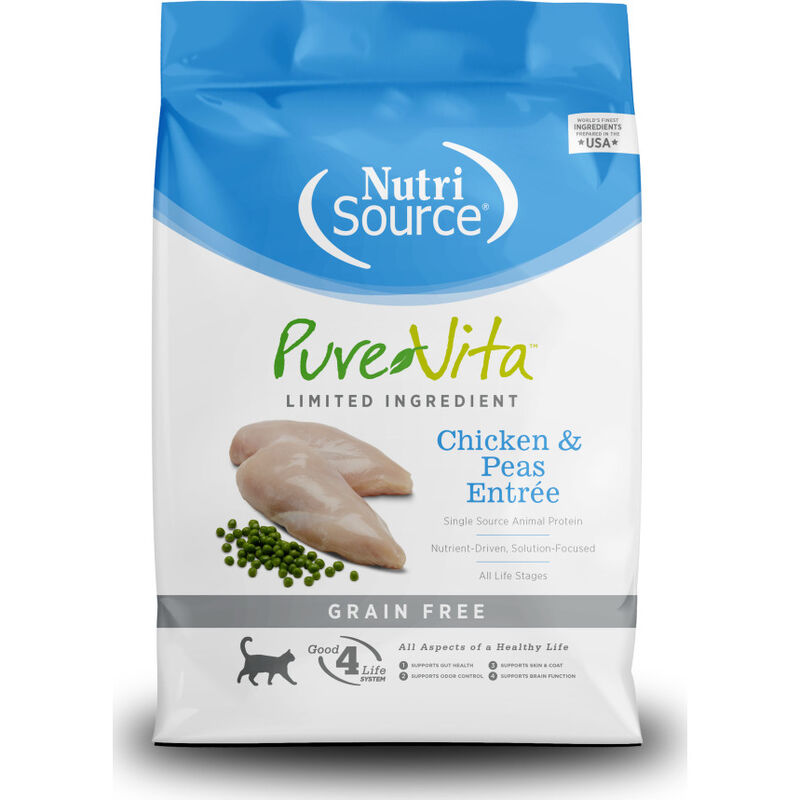 PureVita Limited Ingredient Grain Free Dry Cat Food, Chicken & Peas image number null