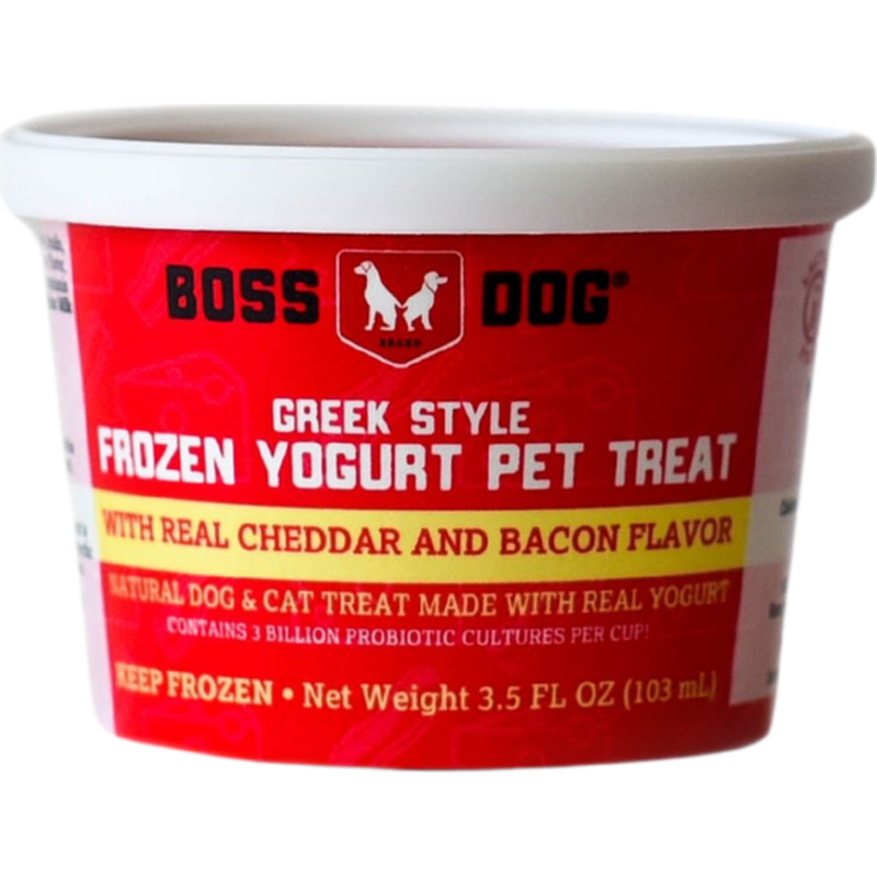 Boss Dog Frozen Yogurt Dog Treats, Cheddar & Bacon, 3.5-oz, Single Cup image number null