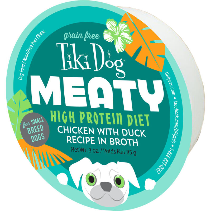 Tiki Dog Meaty Wet Dog Food, Chicken & Duck, 3-oz image number null