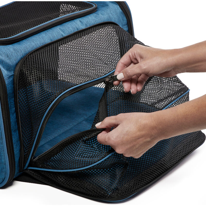 MidWest Duffy Expandable Pet Carrier, Blue, Large image number null