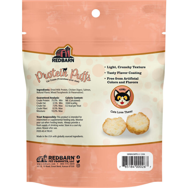 Redbarn Protein Puffs Cat Treats, Salmon image number null