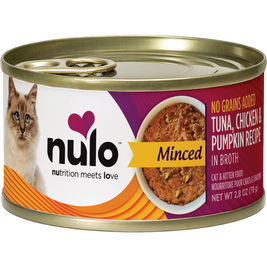 Nulo Grain-Free Canned Cat Food, Minced, Tuna Chicken & Pumpkin