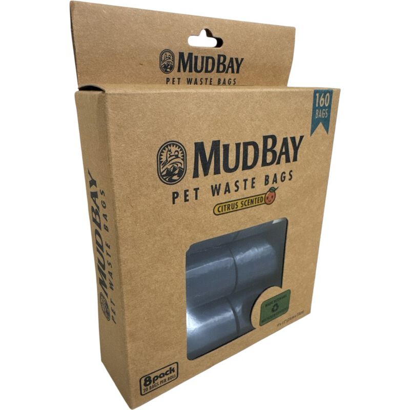 Mud Bay PCR Pet Waste Bags, Scented, 8 Rolls, 160-count image number null