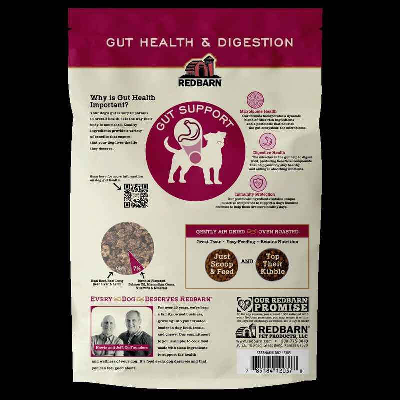 Redbarn Gut Health & Digestion Air-Dried Dog Food, Beef & Lamb, 2-lb image number null