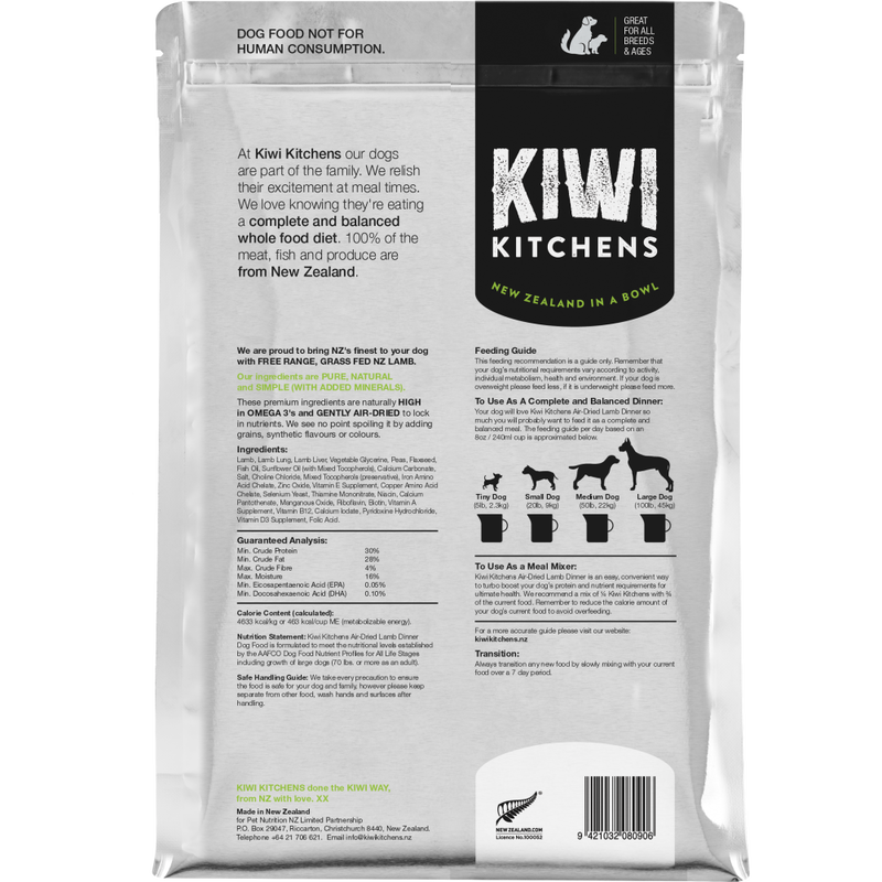 Kiwi Kitchens Air-Dried Dog Food, Lamb, 4.4-lb image number null