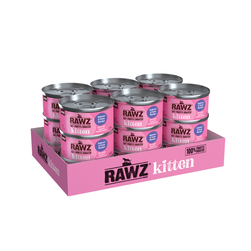 Rawz Kitten Pate Canned Cat Food, Salmon & Tuna, 2.8-oz image number null