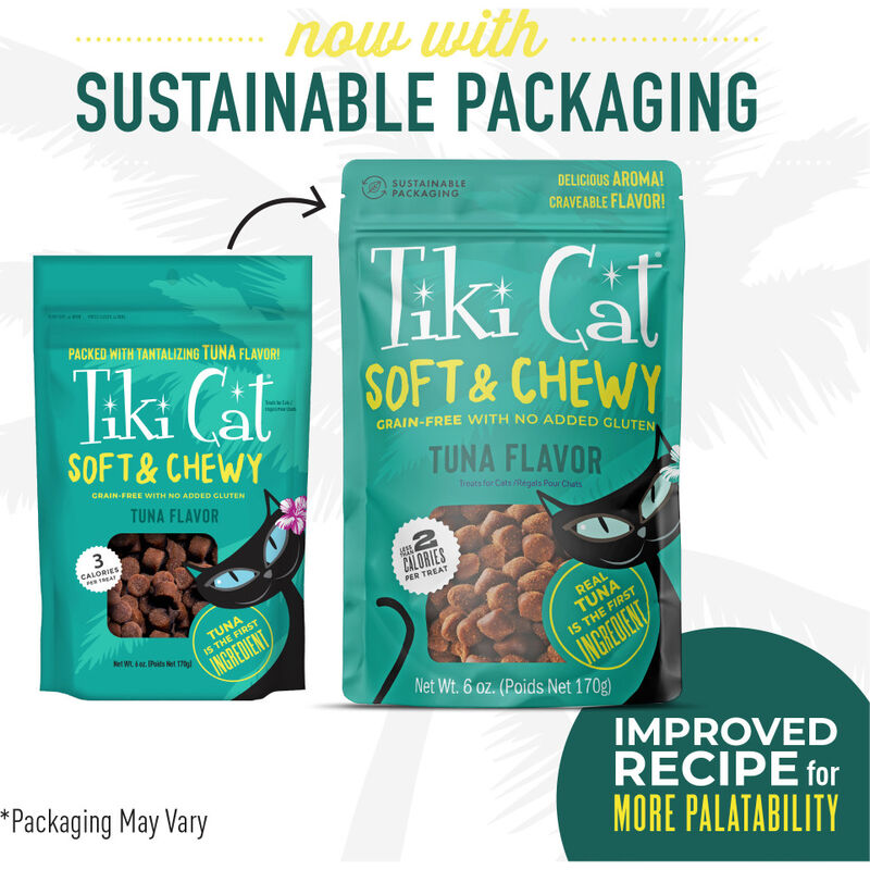 Tiki Cat Soft & Chewy Cat Treats, Tuna, 6-oz image number null