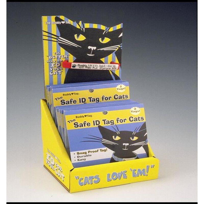 Buddy Cat "Buddy Tag" Collar ID Tag for Cats & Small Dogs, 2-pack image number null