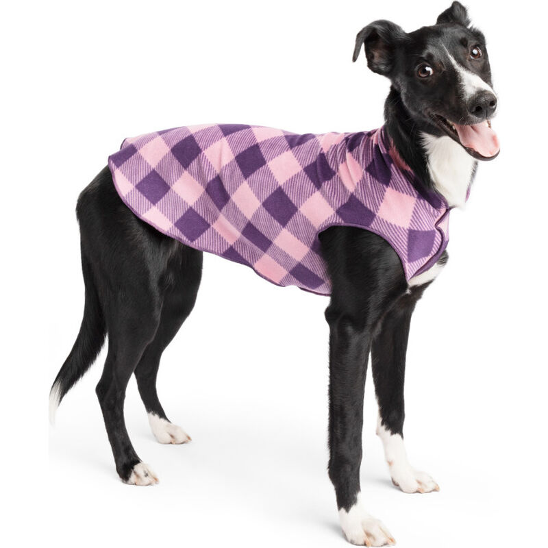 Gold Paw Stretch Fleece Dog Coat, Rose Buffalo Check image number null