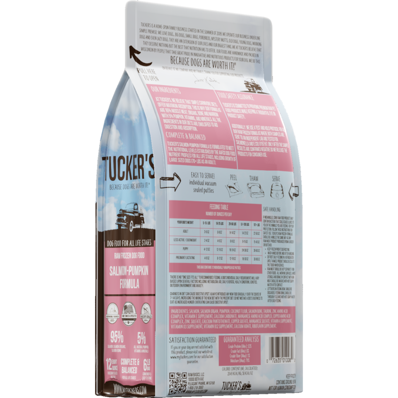 Tucker's Raw Frozen Dog Food, Salmon & Pumpkin, 6-lb image number null