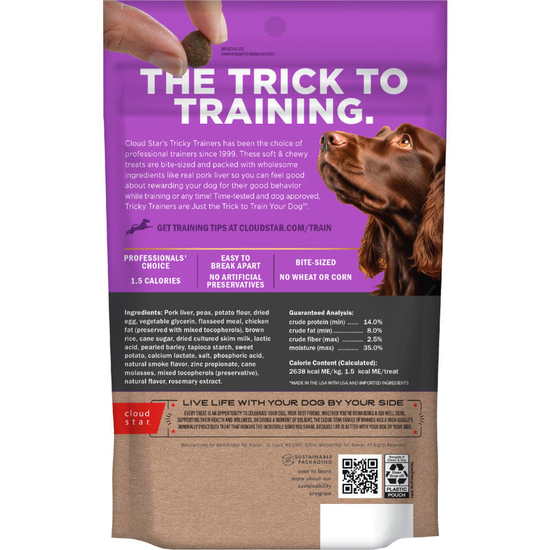 Cloud Star Tricky Trainers Soft & Chewy Dog Treats, Mini Liver, 5-oz image number null