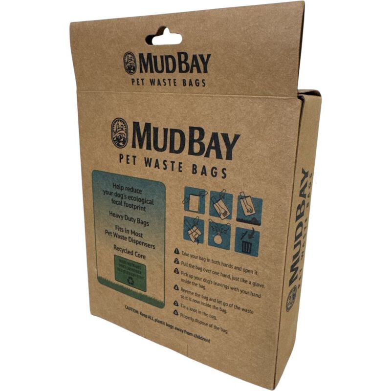 Mud Bay PCR Pet Waste Bags, Unscented, 8 Rolls, 160-count image number null