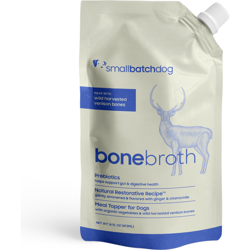 Small Batch Bone Broth Shelf-Stable Pet Food Topper, Venison, 16-oz image number null