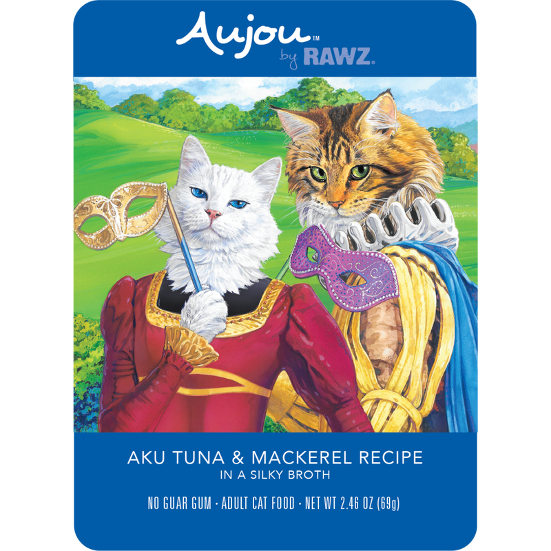 Rawz Aujou Wet Cat Food, Aku Tuna & Mackerel, 2.46-oz image number null