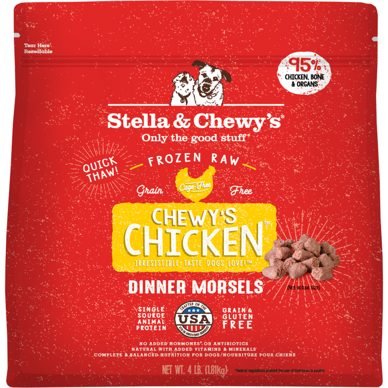Stella & Chewy's Dinner Morsels Raw Frozen Dog Food, Chewy's Chicken, 4-lb image number null