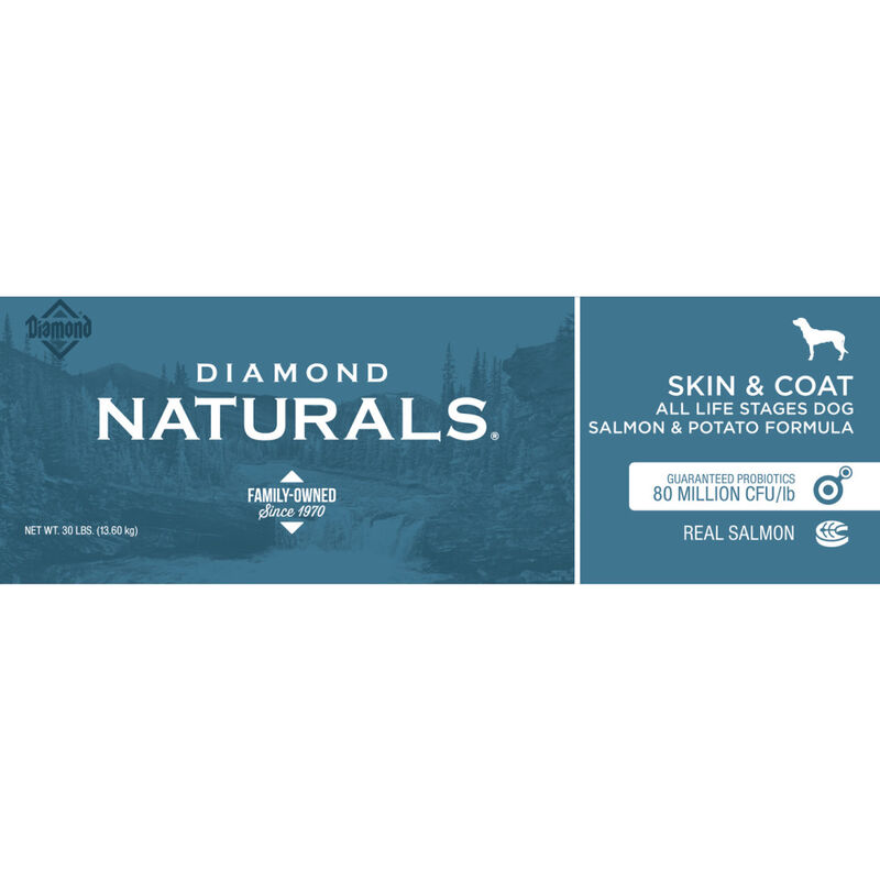 Diamond Naturals Dry Dog Food, Skin & Coat, Salmon, 30-lb image number null