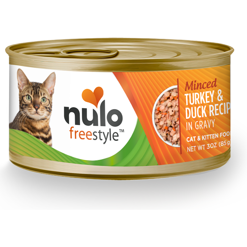 Nulo Freestyle Grain-Free Canned Cat Food, Minced, Turkey & Duck, 3-oz image number null