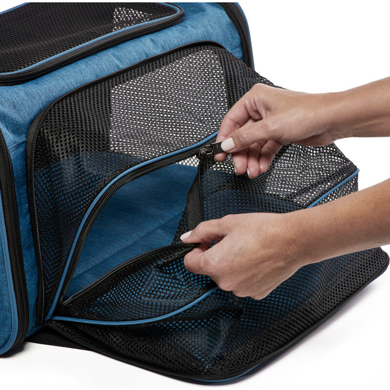 MidWest Duffy Expandable Pet Carrier, Blue, Large image number null