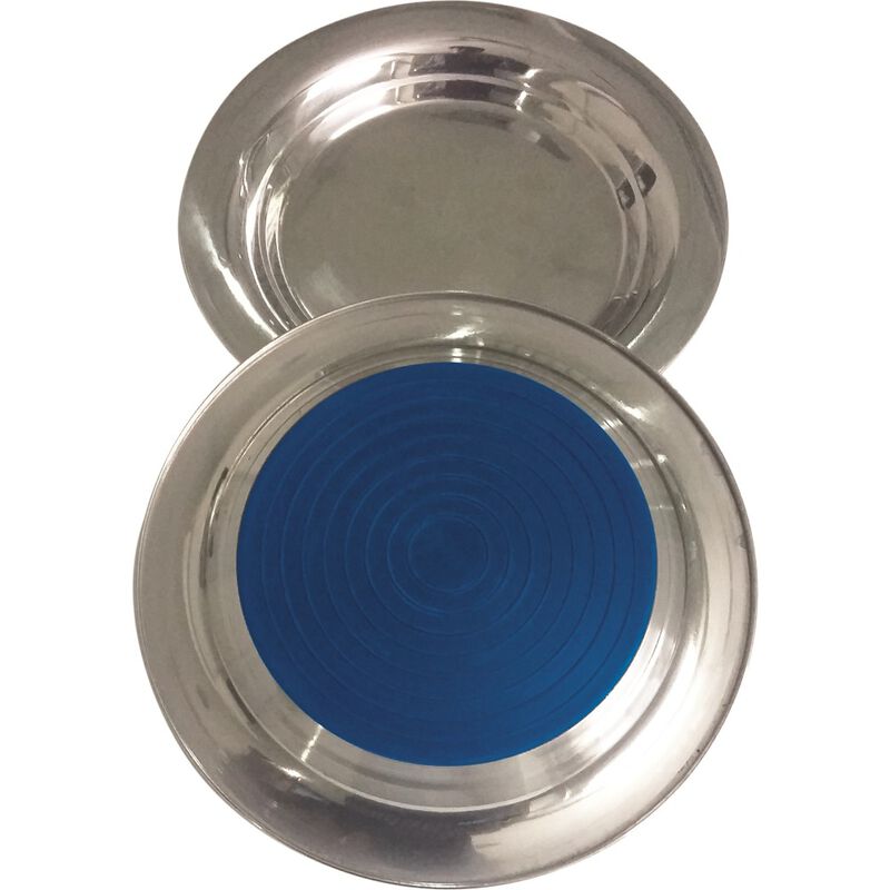 Indipets Stainless Steel No-Slip Base Shallow Heavy Cat Dish image number null