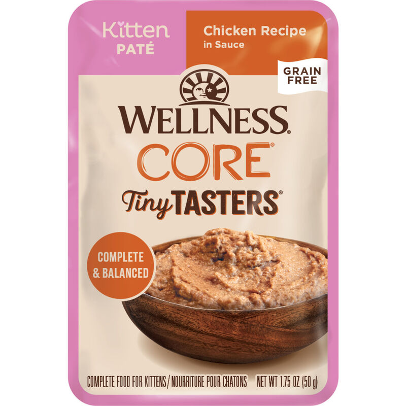 Wellness Core Tiny Tasters Wet Cat Food, Pate, Kitten, Chicken, 1.75-oz image number null