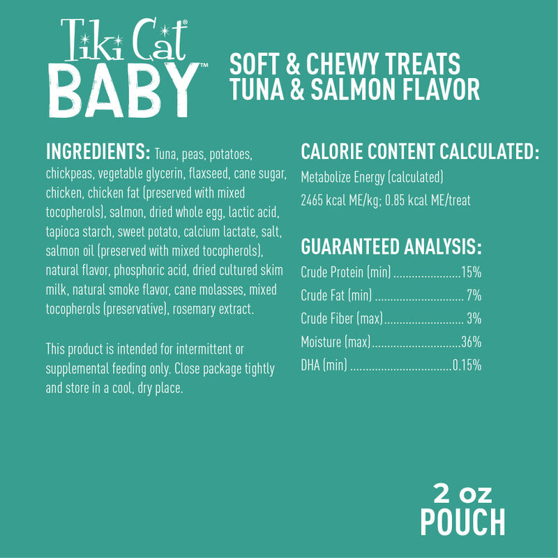 Tiki Cat Baby Soft & Chewy Mini Cat Treats, Tuna & Salmon, 2-oz image number null