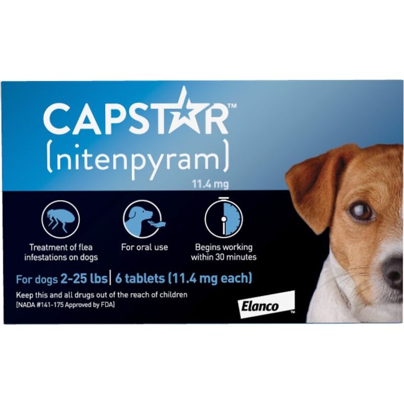 Capstar Oral Flea Treatment for Dogs 2-25 lbs, 6-pack image number null