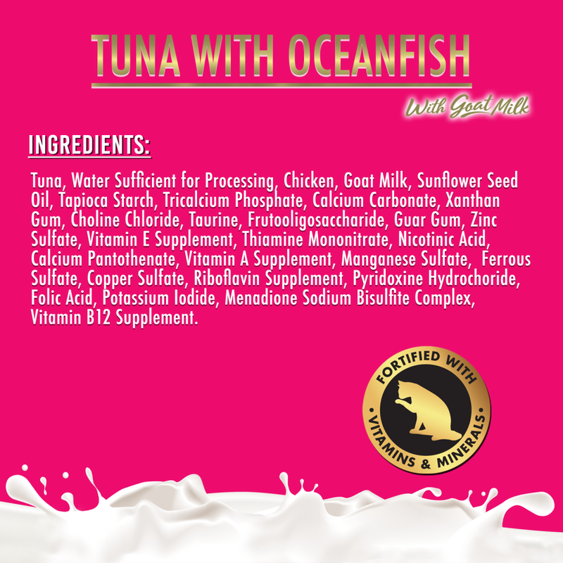 Fussie Cat Super Premium Goat Milk Canned Cat Food, Tuna & Ocean Fish, 2.47-oz image number null
