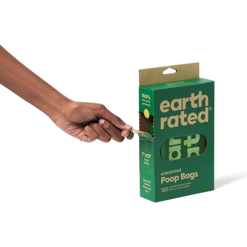 Earth Rated Easy-Tie Dog Poop Bags with Handle, Unscented, 120-count image number null