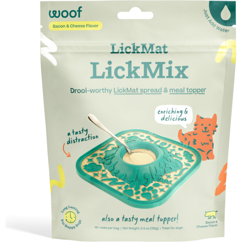 Woof LickMix Spread & Pet Meal Topper, Bacon & Cheese, 5.5-oz image number null