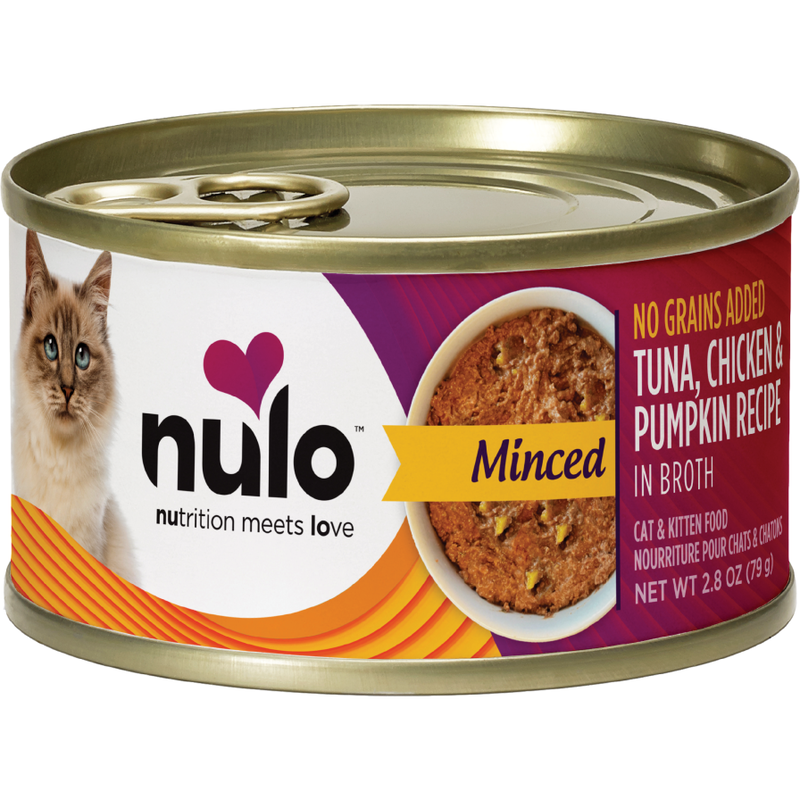 Nulo Grain-Free Canned Cat Food, Minced, Tuna Chicken & Pumpkin, 2.8-oz image number null