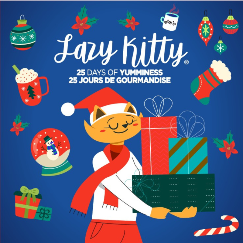 Lazy Kitty Holiday Advent Calendar with Assorted Cat Treats image number null