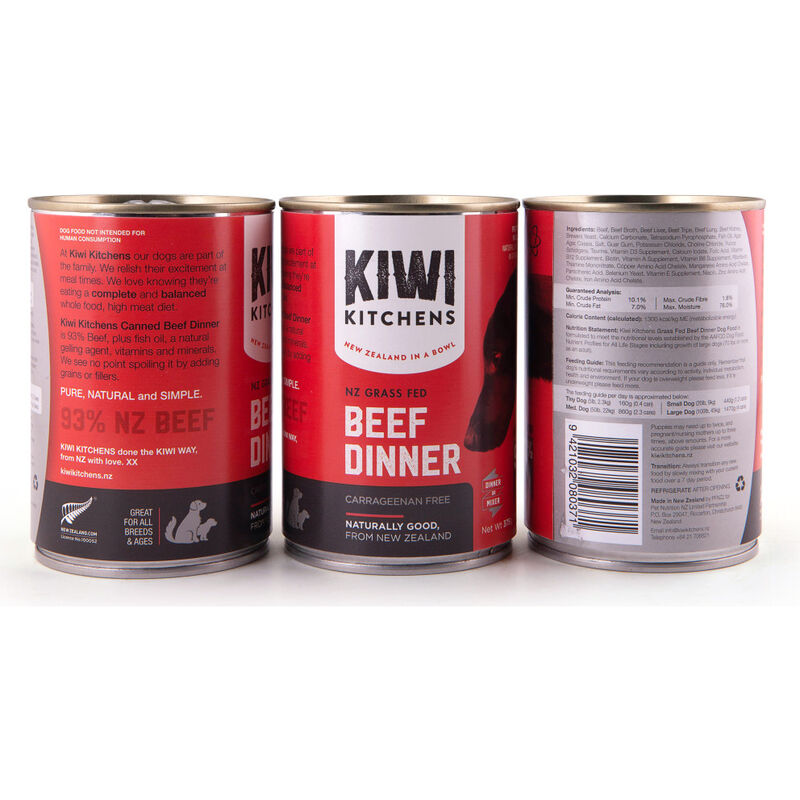 Kiwi Kitchens Canned Dog Food, Beef, 13.2-oz image number null