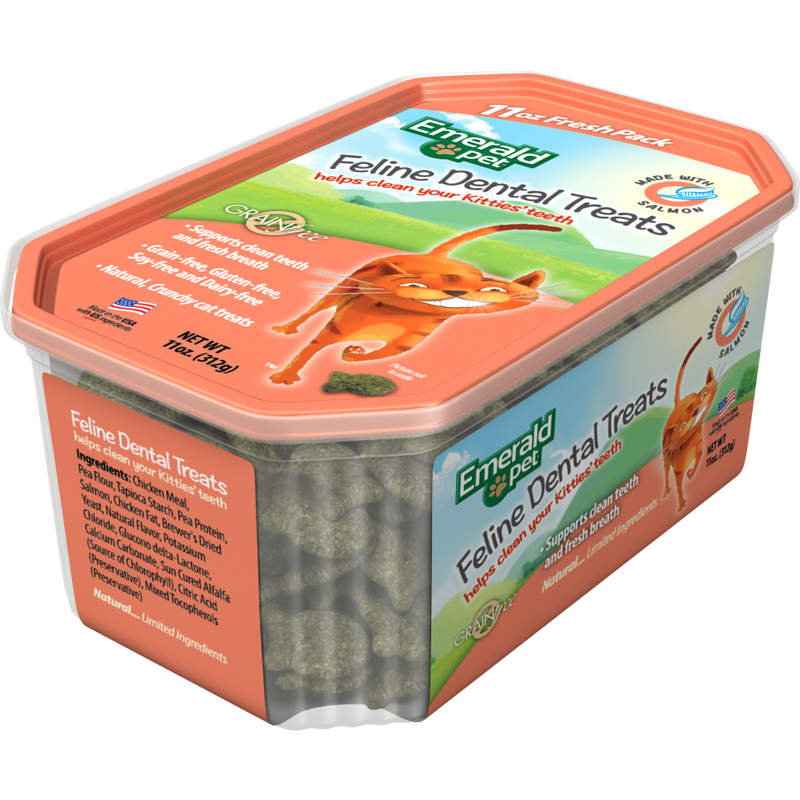 Emerald Pet Dental Cat Treats, Salmon, 11-oz image number null